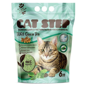 Наполнитель для кошачьих туалетов Cat Step Tofu Green Tea 6L, растительный комкующийся Наполнитель для кошачьих туалетов Cat Step Tofu Green Tea 6L, растительный комкующийся