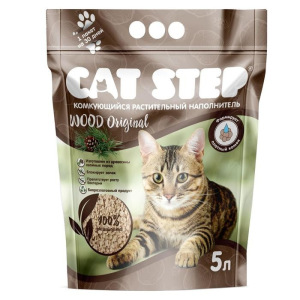 Наполнитель комкующийся растительный CAT STEP Wood Original, 5 л Наполнитель комкующийся растительный CAT STEP Wood Original, 5 л
