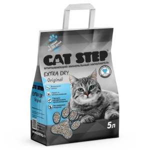 Наполнитель минеральный впитывающий CAT STEP Extra Dry Original, 5 л Наполнитель минеральный впитывающий CAT STEP Extra Dry Original, 5 л