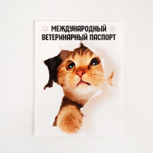 Обложка для ветеринарного паспорта «Международный ветеринарный паспорт» и памятка для кошки Обложка для ветеринарного паспорта «Международный ветеринарный паспорт» и памятка для кошки