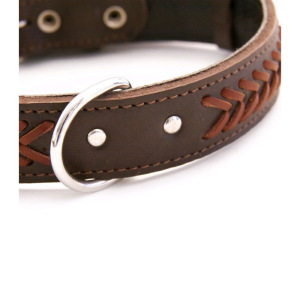 Ошейник кожаный с косой "Зооник", ОШ 52-66 х 3,5 см, микс цветов Ошейник кожаный с косой "Зооник", ОШ 52-66 х 3,5 см, микс цветов