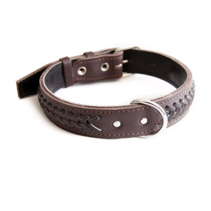 Ошейник кожаный с косой "Зооник", ОШ 52-66 х 3,5 см, микс цветов Ошейник кожаный с косой "Зооник", ОШ 52-66 х 3,5 см, микс цветов