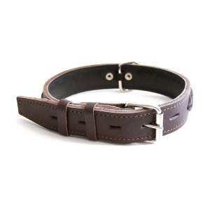 Ошейник кожаный с косой "Зооник", ОШ 52-66 х 3,5 см, микс цветов Ошейник кожаный с косой "Зооник", ОШ 52-66 х 3,5 см, микс цветов