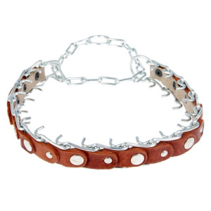Ошейник строгий проволочный "Зооник", сварная цепь и кожа, 3 мм, ширина 3 см, ОШ 50-70 см, микс Ошейник строгий проволочный "Зооник", сварная цепь и кожа, 3 мм, ширина 3 см, ОШ 50-70 см, микс