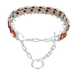 Ошейник строгий проволочный "Зооник", сварная цепь и кожа, 3 мм, ширина 3 см, ОШ 50-70 см, микс Ошейник строгий проволочный "Зооник", сварная цепь и кожа, 3 мм, ширина 3 см, ОШ 50-70 см, микс