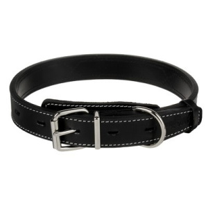 Ошейник Зооник "Премиум-классик" кожаный двойной, 51-65 х 3 см, черный Ошейник Зооник "Премиум-классик" кожаный двойной, 51-65 х 3 см, черный