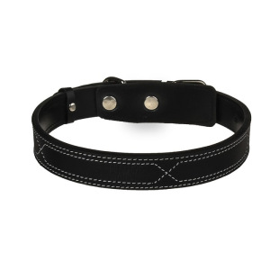 Ошейник Зооник "Премиум-классик" кожаный двойной, 51-65 х 3 см, черный Ошейник Зооник "Премиум-классик" кожаный двойной, 51-65 х 3 см, черный