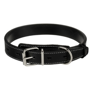 Ошейник Зооник "Премиум-классик" кожаный двойной, 51-65 х 3 см, черный Ошейник Зооник "Премиум-классик" кожаный двойной, 51-65 х 3 см, черный