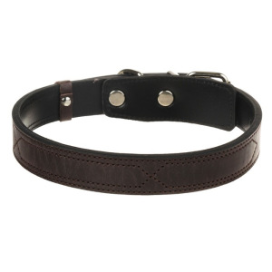 Ошейник Зооник "Премиум-классик" кожаный двойной, 51-65 х 3 см, коричневый Ошейник Зооник "Премиум-классик" кожаный двойной, 51-65 х 3 см, коричневый