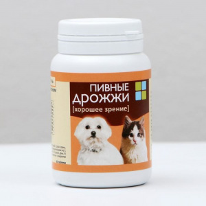 Пивные дрожжи "Хорошее зрение" для кошек и собак, с бета-каротином, 80 таб Пивные дрожжи "Хорошее зрение" для кошек и собак, с бета-каротином, 80 таб