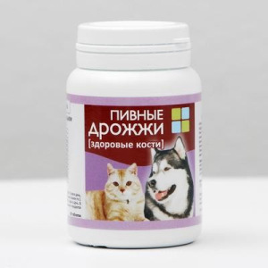 Пивные дрожжи "Здоровые кости" для кошек и собак, с кальцием, 80 таб Пивные дрожжи "Здоровые кости" для кошек и собак, с кальцием, 80 таб