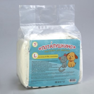 Подгузники "Потапушкино" размер L, для домашних животных, 10шт/уп Подгузники "Потапушкино" размер L, для домашних животных, 10шт/уп