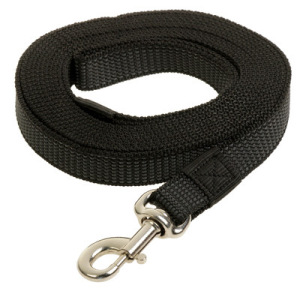 Поводок Зооник капроновый с двойной латексной нитью и усиленным карабином, 5м х 25мм, черный Поводок Зооник капроновый с двойной латексной нитью и усиленным карабином, 5м х 25мм, черный