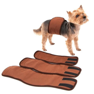 Пояс для кобелей многоразовый, XXS (обхват талии 20-24 см, ширина 8 см), коричневый Пояс для кобелей многоразовый, XXS (обхват талии 20-24 см, ширина 8 см), коричневый