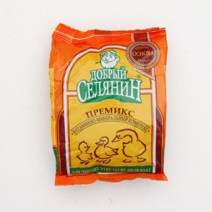 Премикс "Добрый селянин" для цыплят, утят, гусят, индюшат, 150 г Премикс "Добрый селянин" для цыплят, утят, гусят, индюшат, 150 г