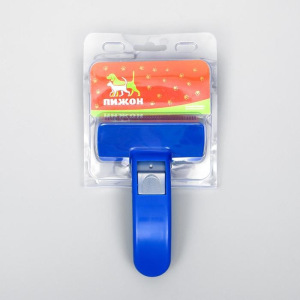 Пуходёрка пластиковая с самоочисткой, 10 х 15 см, синяя Пуходёрка пластиковая с самоочисткой, 10 х 15 см, синяя