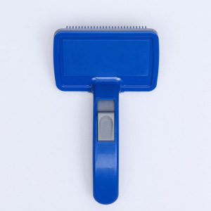 Пуходёрка пластиковая с самоочисткой большая, 12 х 20 см, синяя Пуходёрка пластиковая с самоочисткой большая, 12 х 20 см, синяя