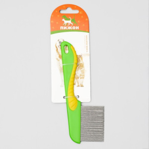 Расческа для шерсти с длинными зубцами и эргономичной ручкой, 15 см, микс цветов Расческа для шерсти с длинными зубцами и эргономичной ручкой, 15 см, микс цветов