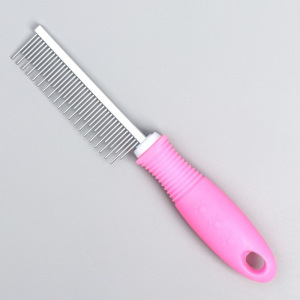 Расческа-разнозуб, нескользящая резиновая ручка, микс цветов Расческа-разнозуб, нескользящая резиновая ручка, микс цветов