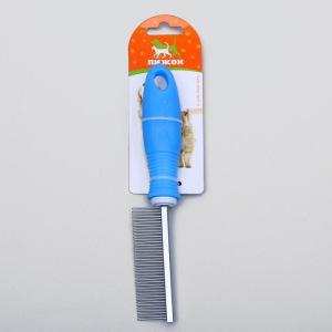 Расческа со средними зубьями, нескользящая резиновая ручка, микс цветов Расческа со средними зубьями, нескользящая резиновая ручка, микс цветов