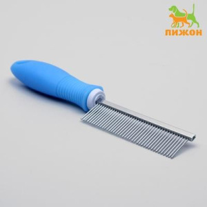 Расческа со средними зубьями, нескользящая резиновая ручка, микс цветов Расческа со средними зубьями, нескользящая резиновая ручка, микс цветов