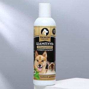 Шампунь-кондиционер "Пижон Premium" для кошек и собак, с маслом чайного дерева и мяты, 250мл Шампунь-кондиционер "Пижон Premium" для кошек и собак, с маслом чайного дерева и мяты, 250мл