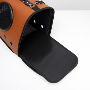 Сумка для переноски животных с иллюминатором, искусственная кожа, 44х26х31 см, коричневая 47776 Сумка для переноски животных с иллюминатором, искусственная кожа, 44х26х31 см, коричневая 47776