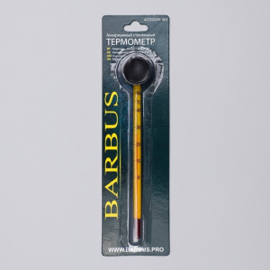 Термометр BARBUS Accessory 003 стеклянный тонкий с присоской в блистере,15 см Термометр BARBUS Accessory 003 стеклянный тонкий с присоской в блистере,15 см