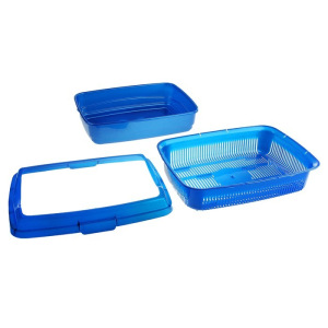 Туалет большой с сеткой и бортиком люкс, 43 х 33 х 12,5 см, МИКС Туалет большой с сеткой и бортиком люкс, 43 х 33 х 12,5 см, МИКС