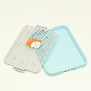 Туалет для собак с сеткой и столбиком, 51 х 37 х 3.8 см, серый Туалет для собак с сеткой и столбиком, 51 х 37 х 3.8 см, серый