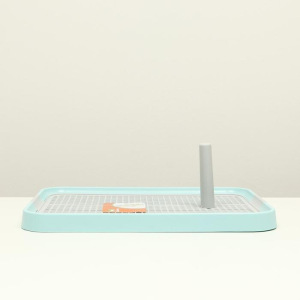 Туалет для собак с сеткой и столбиком, 51 х 37 х 3.8 см, серый Туалет для собак с сеткой и столбиком, 51 х 37 х 3.8 см, серый