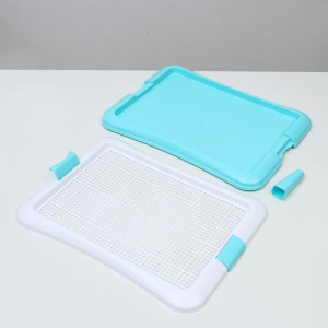 Туалет для собак с сеткой и столбиком, 63,5 х 47 х 5 см, голубой Туалет для собак с сеткой и столбиком, 63,5 х 47 х 5 см, голубой