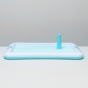 Туалет для собак с сеткой и столбиком, 63,5 х 47 х 5 см, голубой Туалет для собак с сеткой и столбиком, 63,5 х 47 х 5 см, голубой