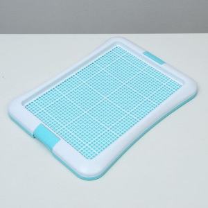 Туалет для собак с сеткой и столбиком, 63,5 х 47 х 5 см, голубой Туалет для собак с сеткой и столбиком, 63,5 х 47 х 5 см, голубой