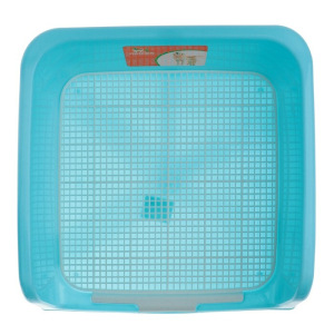 Туалет для собак с высокими бортами и съемной сеткой, 42 х 41 х 16 см, голубой Туалет для собак с высокими бортами и съемной сеткой, 42 х 41 х 16 см, голубой