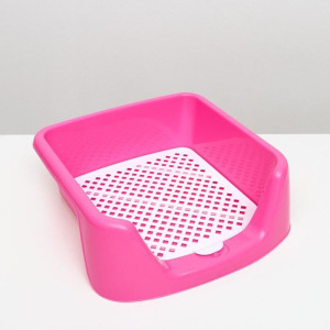 Туалет для собак с высокими бортами и сеткой, 45 х 45 х 16 см, микс цветов Туалет для собак с высокими бортами и сеткой, 45 х 45 х 16 см, микс цветов