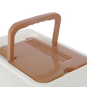 Туалет-домик с выдвижным поддоном, сеткой, совком, порожком, 51,5 х 40 х 38 см, коричневый Туалет-домик с выдвижным поддоном, сеткой, совком, порожком, 51,5 х 40 х 38 см, коричневый