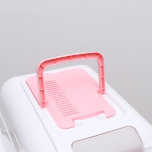 Туалет-домик с выдвижным поддоном, сеткой, совком, порожком, 51,5 х 40 х 38 см, розовый Туалет-домик с выдвижным поддоном, сеткой, совком, порожком, 51,5 х 40 х 38 см, розовый