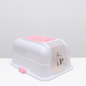 Туалет-домик с выдвижным поддоном, сеткой, совком, порожком, 51,5 х 40 х 38 см, розовый Туалет-домик с выдвижным поддоном, сеткой, совком, порожком, 51,5 х 40 х 38 см, розовый