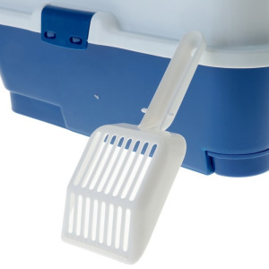 Туалет-домик с выдвижным поддоном, сеткой, совком, порожком, 51,5 х 40 х 38 см, синий Туалет-домик с выдвижным поддоном, сеткой, совком, порожком, 51,5 х 40 х 38 см, синий