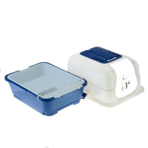 Туалет-домик с выдвижным поддоном, сеткой, совком, порожком, 51,5 х 40 х 38 см, синий Туалет-домик с выдвижным поддоном, сеткой, совком, порожком, 51,5 х 40 х 38 см, синий