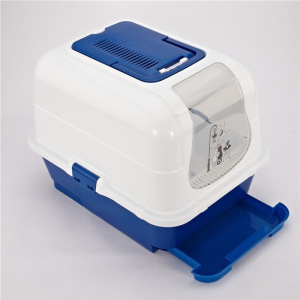 Туалет-домик с выдвижным поддоном, сеткой, совком, порожком, 51,5 х 40 х 38 см, синий Туалет-домик с выдвижным поддоном, сеткой, совком, порожком, 51,5 х 40 х 38 см, синий