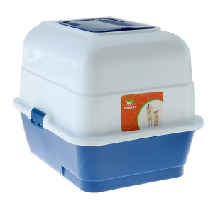 Туалет-домик с выдвижным поддоном, сеткой, совком, порожком, 51,5 х 40 х 38 см, синий Туалет-домик с выдвижным поддоном, сеткой, совком, порожком, 51,5 х 40 х 38 см, синий