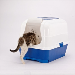 Туалет-домик с выдвижным поддоном, сеткой, совком, порожком, 51,5 х 40 х 38 см, синий Туалет-домик с выдвижным поддоном, сеткой, совком, порожком, 51,5 х 40 х 38 см, синий