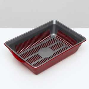 Туалет глубокий с сеткой, 38,5 х 26 х 9 см, серый/бордовый Туалет глубокий с сеткой, 38,5 х 26 х 9 см, серый/бордовый