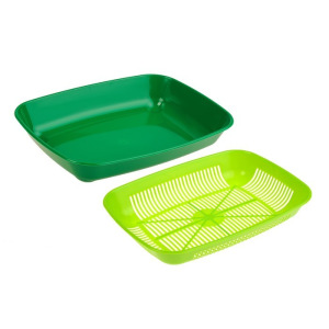 Туалет округлый с сеткой 33,5 х 25 х 6 см, темно-зеленый/светло-зеленый Туалет округлый с сеткой 33,5 х 25 х 6 см, темно-зеленый/светло-зеленый