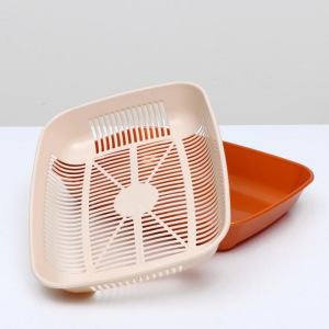 Туалет перламутровый округлый с сеткой 33,5 х 25 х 6 см, золотисто-бежевый Туалет перламутровый округлый с сеткой 33,5 х 25 х 6 см, золотисто-бежевый