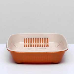 Туалет перламутровый округлый с сеткой 33,5 х 25 х 6 см, золотисто-бежевый Туалет перламутровый округлый с сеткой 33,5 х 25 х 6 см, золотисто-бежевый