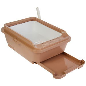 Туалет с бортом, пластиковой вставкой с сеткой, выдвижным поддоном и совком, 51х40х18,5 см Туалет с бортом, пластиковой вставкой с сеткой, выдвижным поддоном и совком, 51х40х18,5 см