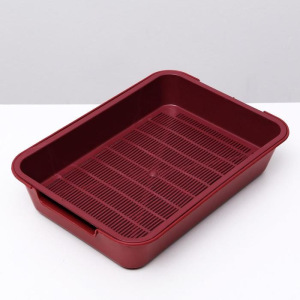 Туалет с сеткой "Белла" для кошек, 37 х 27 х 8 см, красный Туалет с сеткой "Белла" для кошек, 37 х 27 х 8 см, красный